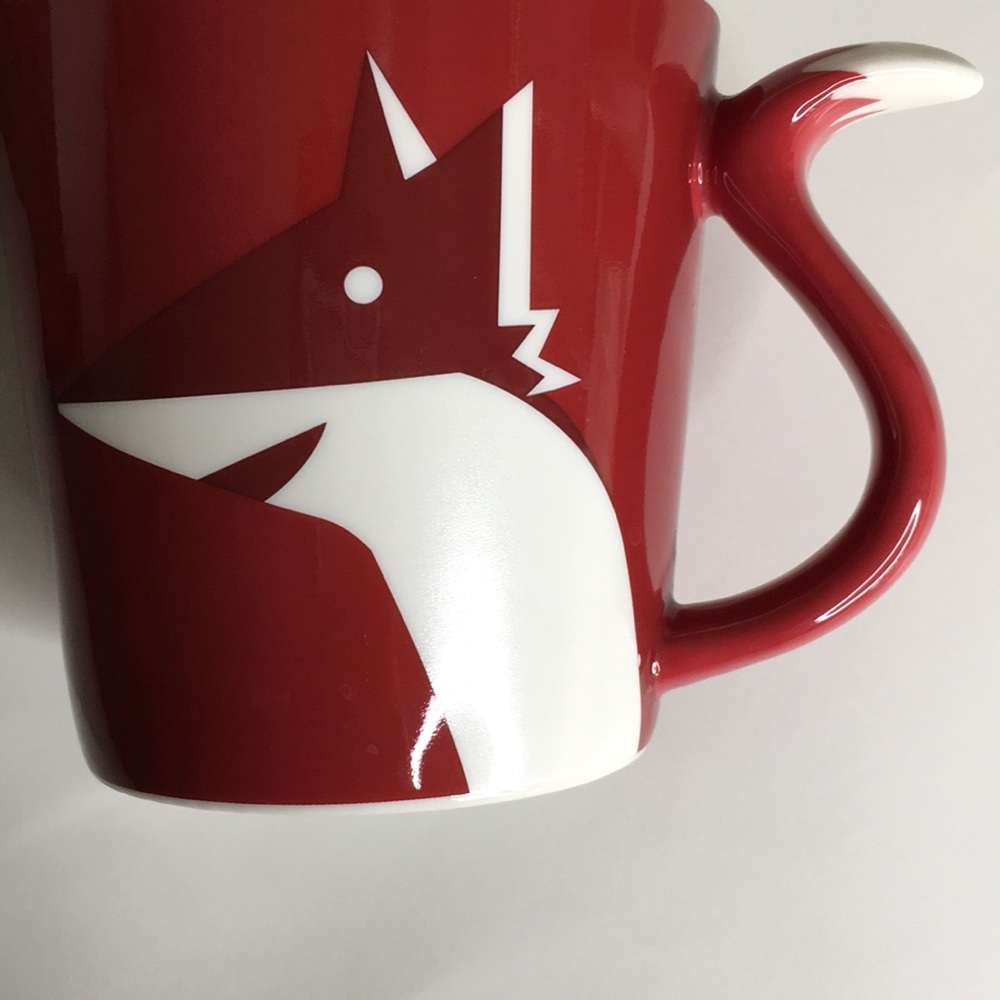 Starbucks Foxtail Red Coffee Cup Mug 8oz Fox Tea